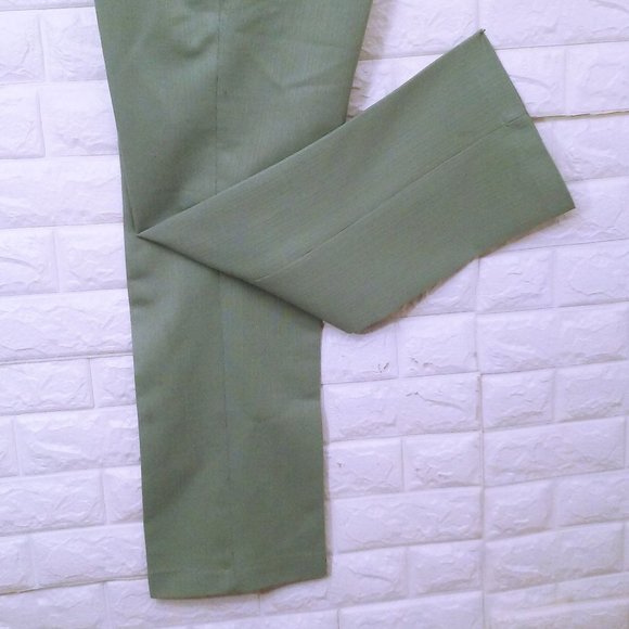Vintage 70s Haband Dbl-Knit Polyester Disco Pants -S(31) Mod Retro Leisure Sage - Picture 4 of 10